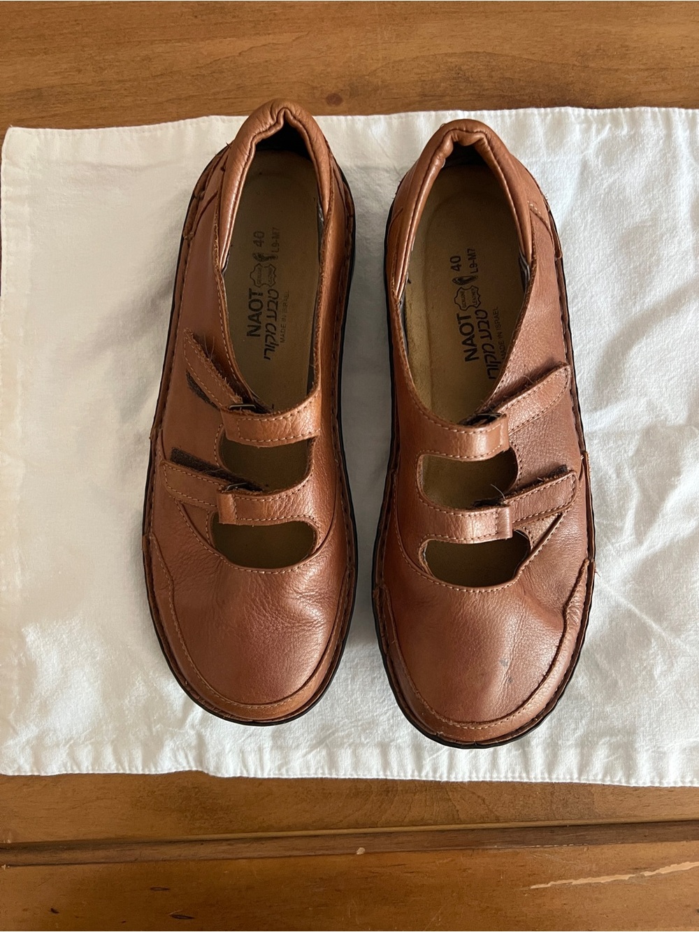 Naot Brown Leather Comfort Shoes Women's Size 40 US 9 L9-M7 EUC